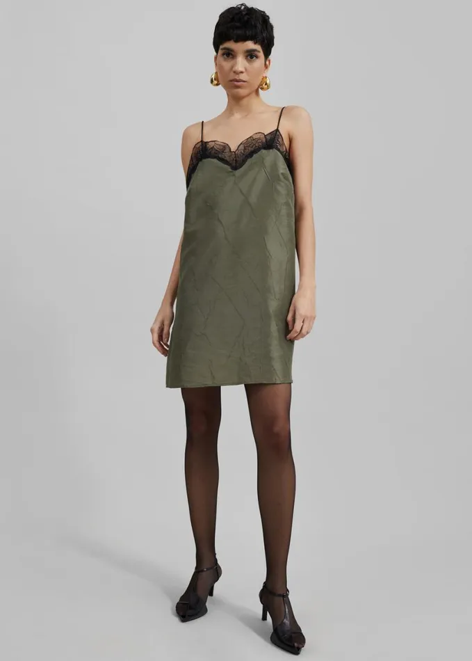Clothing Women The Frankie Shop Julia Slip Dress 8211 Khaki