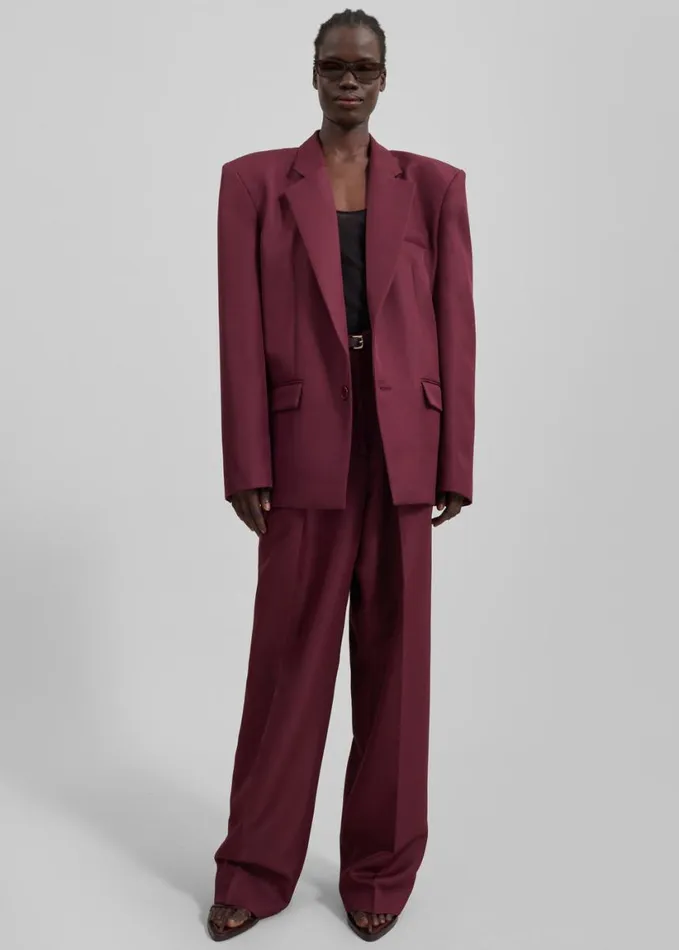 Clothing Women The Frankie Shop Jun Blazer 8211 Burgundy