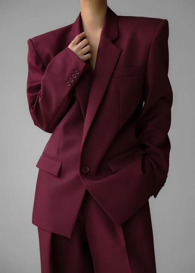 Clothing Women The Frankie Shop Jun Blazer 8211 Burgundy