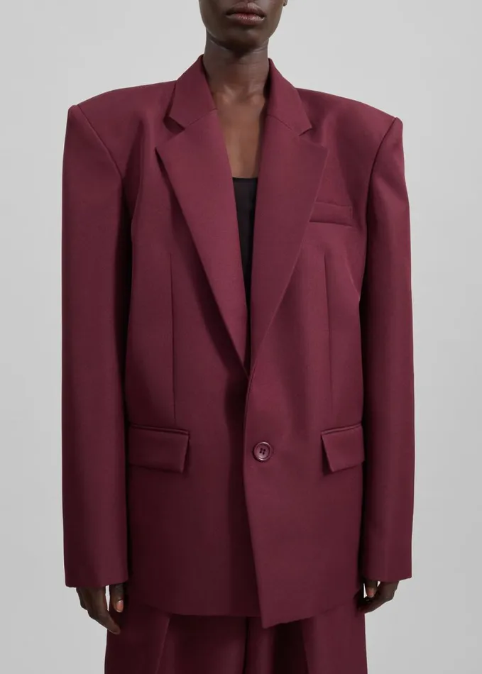 Clothing Women The Frankie Shop Jun Blazer 8211 Burgundy