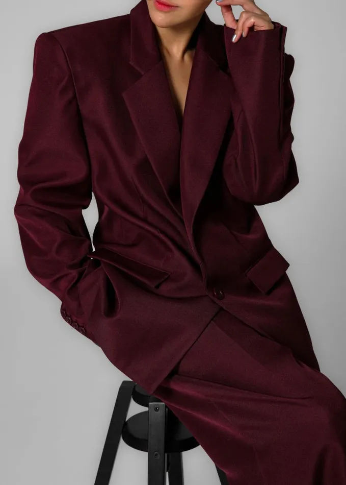 Clothing Women The Frankie Shop Jun Blazer 8211 Burgundy