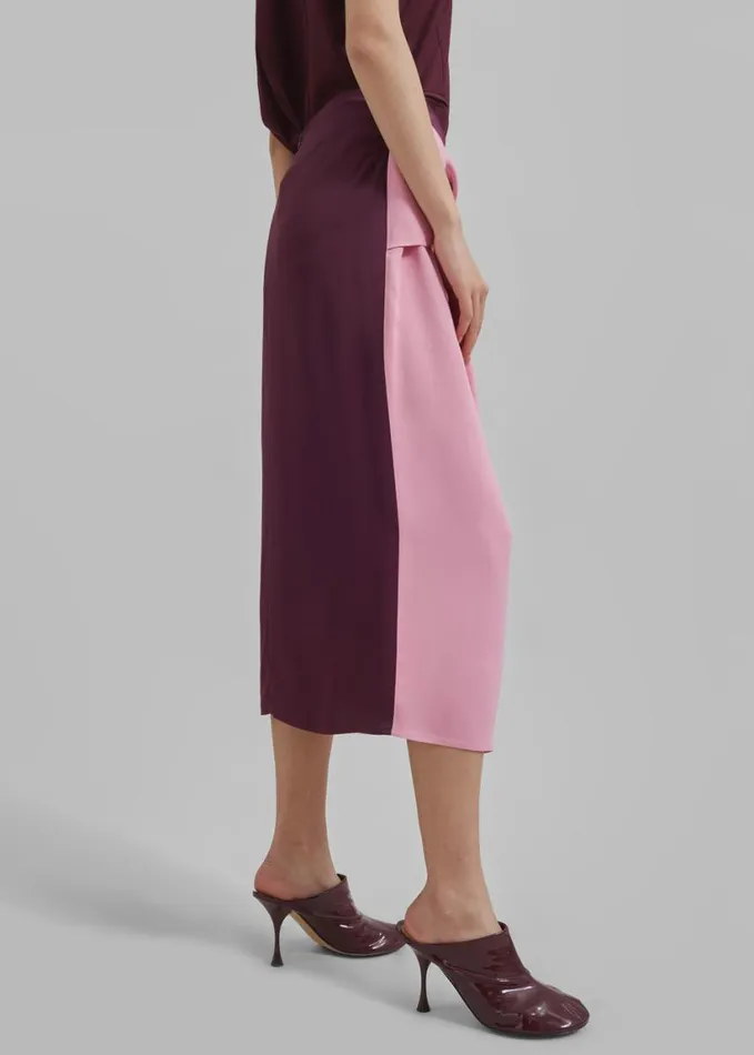 Clothing Women The Frankie Shop JW Anderson Twisted Midi Skirt 8211 Bubblegum