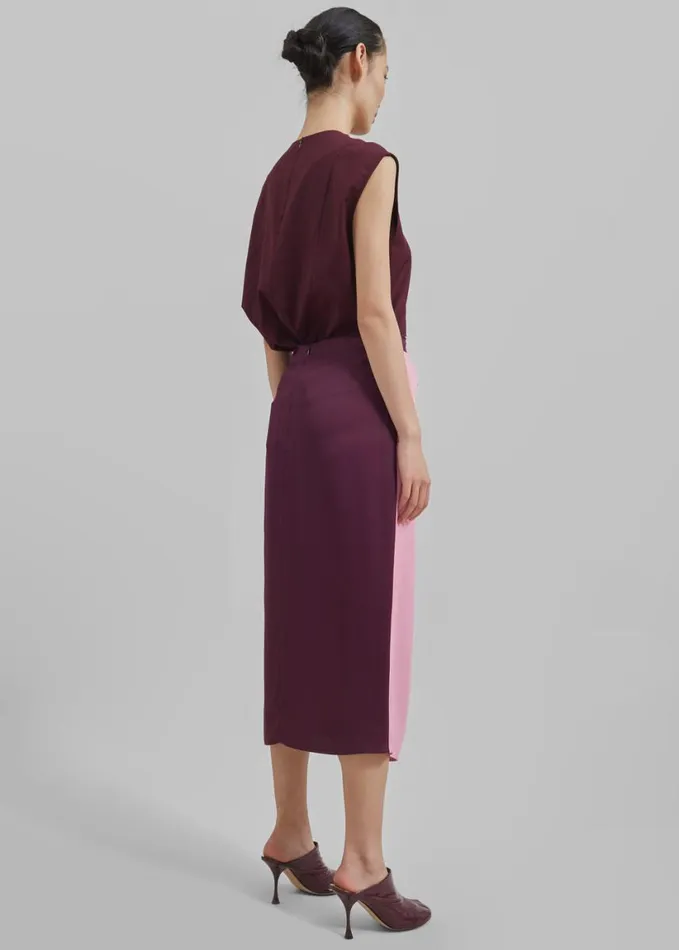 Clothing Women The Frankie Shop JW Anderson Twisted Midi Skirt 8211 Bubblegum
