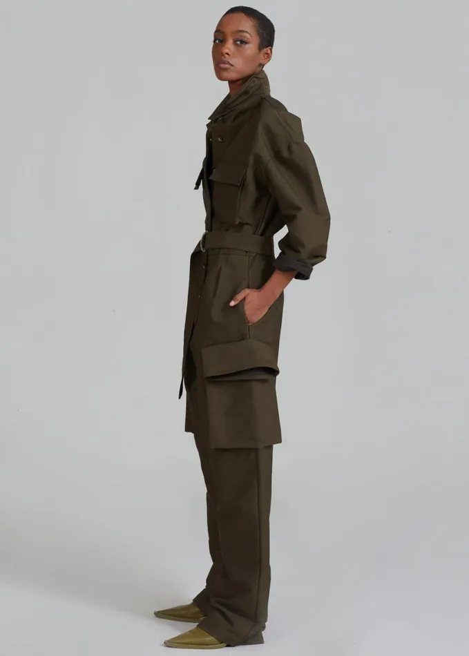 Clothing Women The Frankie Shop Linda Jumpsuit 8211 Dark Olive