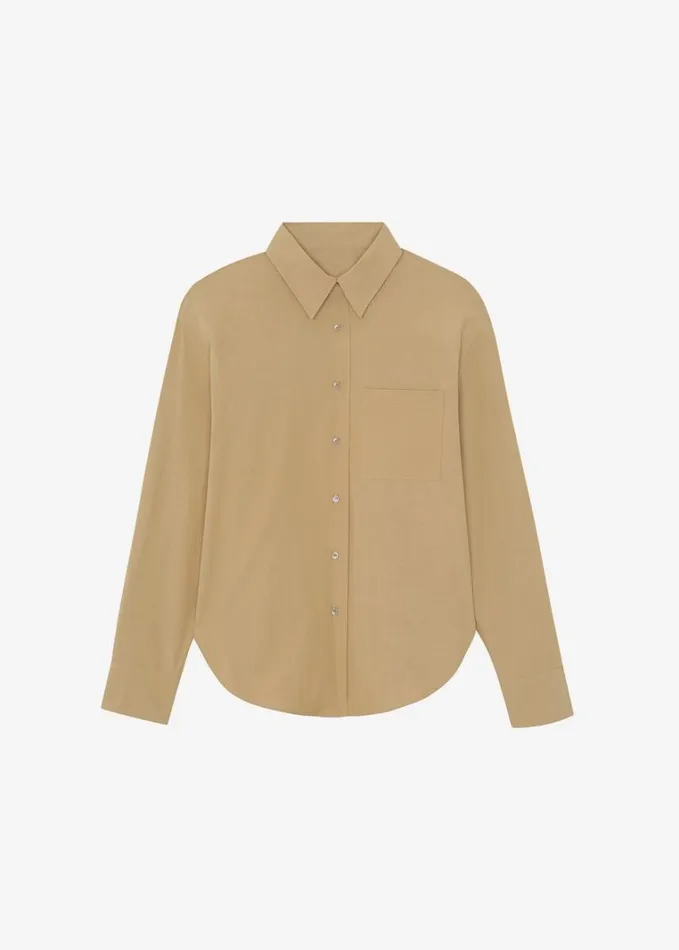Clothing Women The Frankie Shop Lui Organic Cotton Shirt 8211 Sahara