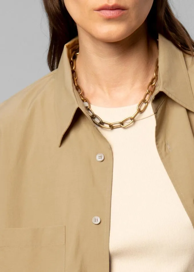 Clothing Women The Frankie Shop Lui Organic Cotton Shirt 8211 Sahara