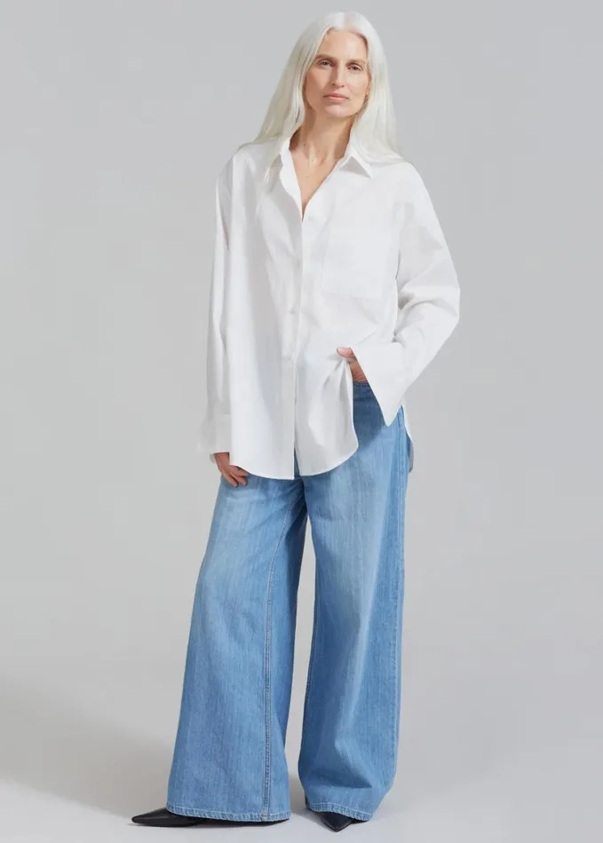 Clothing Women The Frankie Shop Lui White Shirt 8211 White Stripe