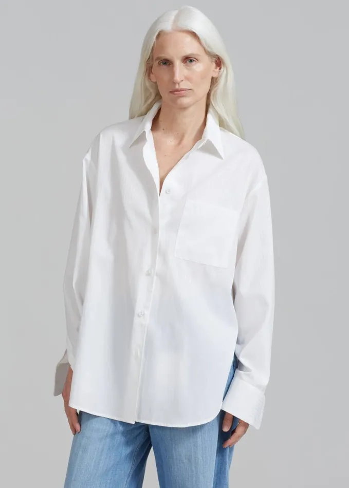 Clothing Women The Frankie Shop Lui White Shirt 8211 White Stripe