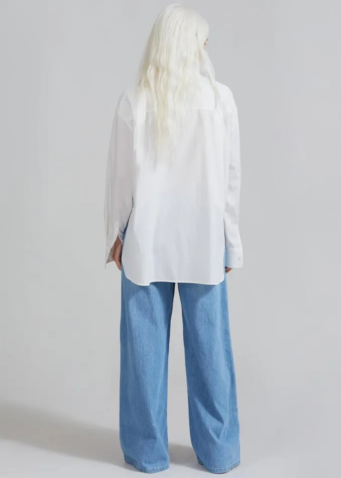 Clothing Women The Frankie Shop Lui White Shirt 8211 White Stripe