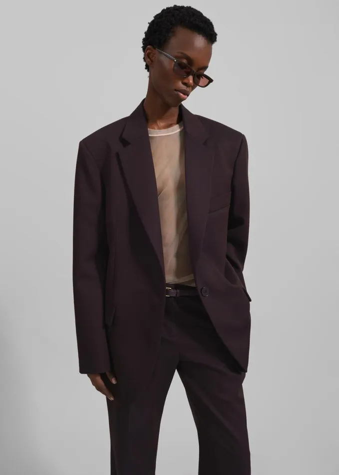 Clothing Women The Frankie Shop Lyra Oversized Blazer 8211 Dark Plum