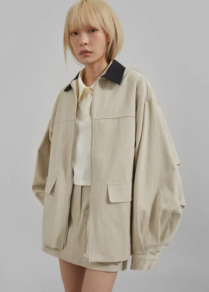 Clothing Women The Frankie Shop Malia Utility Jacket 8211 Beige