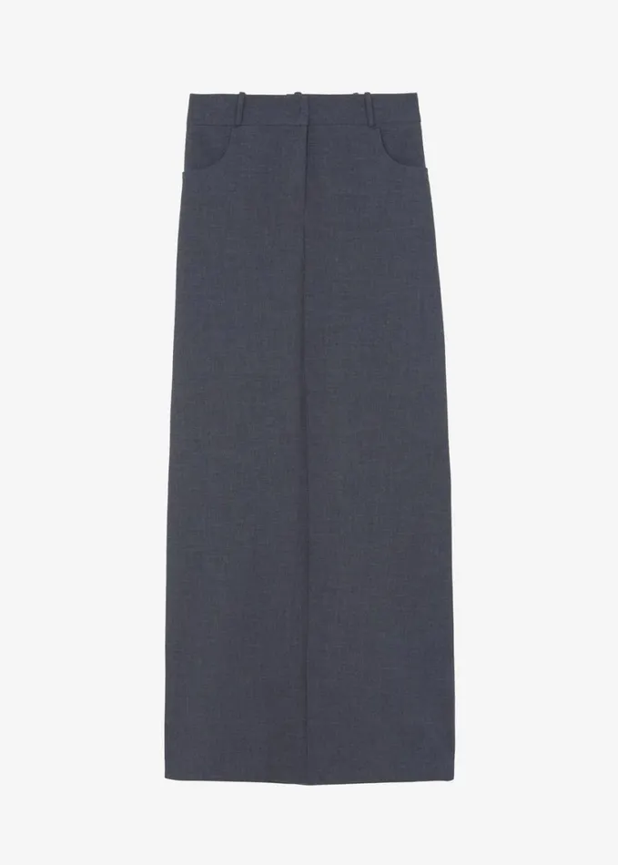Clothing Women The Frankie Shop Malvo Long Pencil Skirt 8211 Charcoal