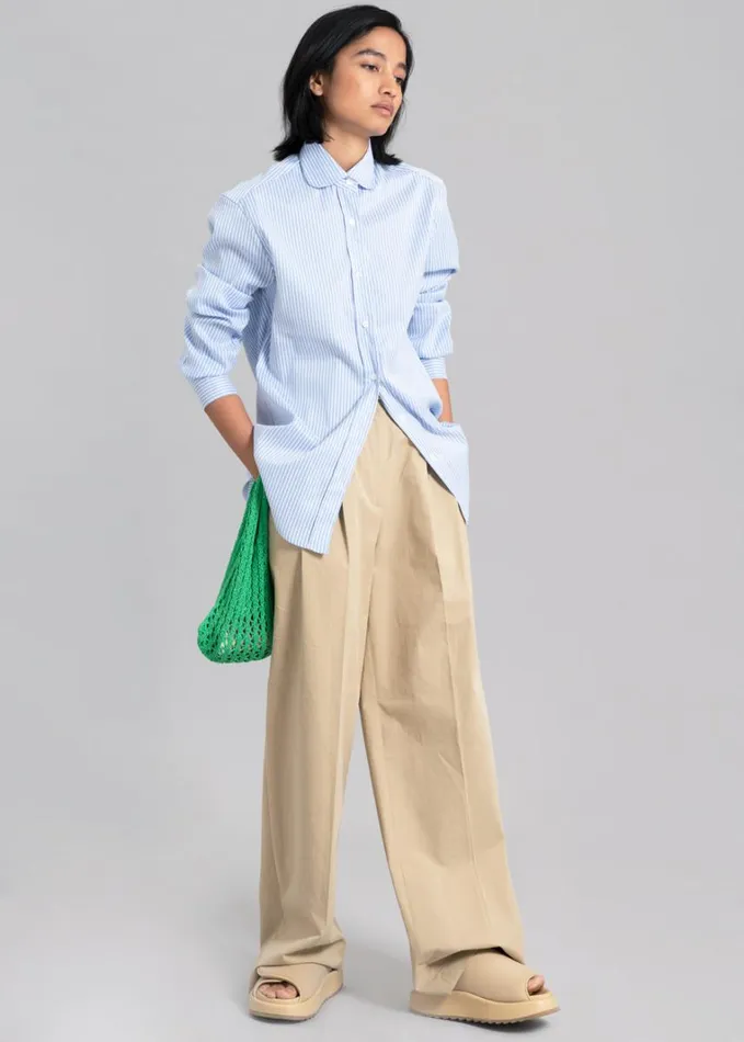 Clothing Women The Frankie Shop Mina Shirt 8211 Blue Stripe