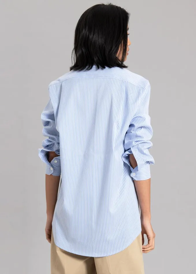 Clothing Women The Frankie Shop Mina Shirt 8211 Blue Stripe