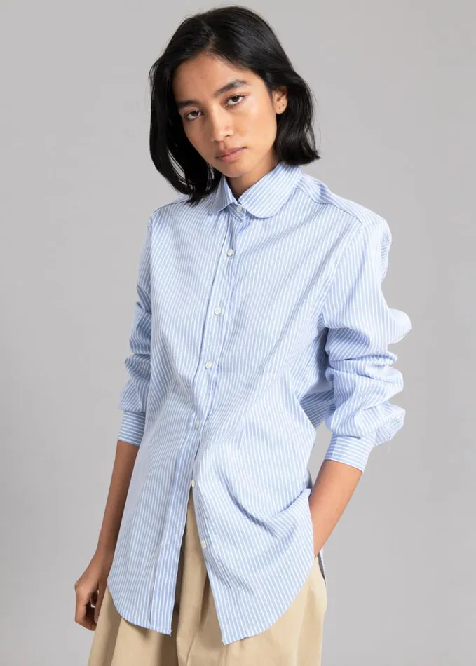 Clothing Women The Frankie Shop Mina Shirt 8211 Blue Stripe