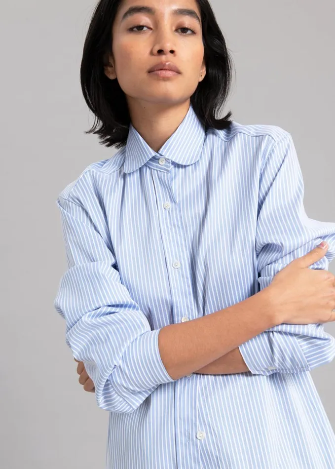 Clothing Women The Frankie Shop Mina Shirt 8211 Blue Stripe
