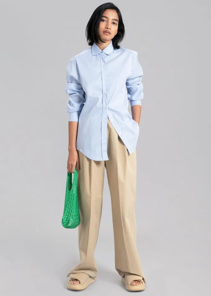Clothing Women The Frankie Shop Mina Shirt 8211 Blue Stripe