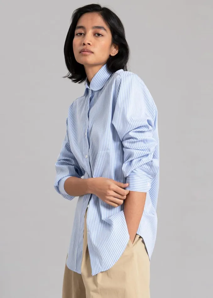 Clothing Women The Frankie Shop Mina Shirt 8211 Blue Stripe