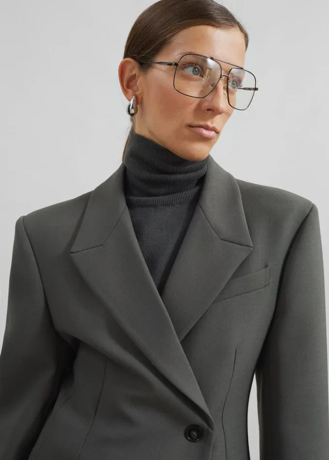 Clothing Women The Frankie Shop Morrison Crossover Blazer 8211 Light Khaki