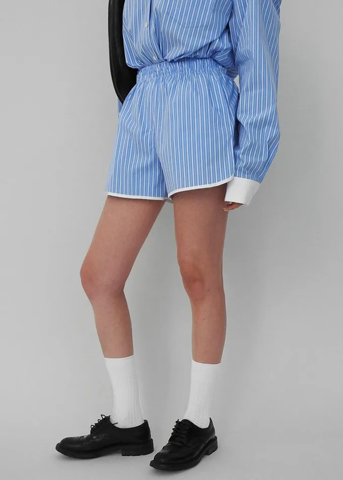 Clothing Women The Frankie Shop Orla Boxer Shorts 8211 BlueWhite Stripe