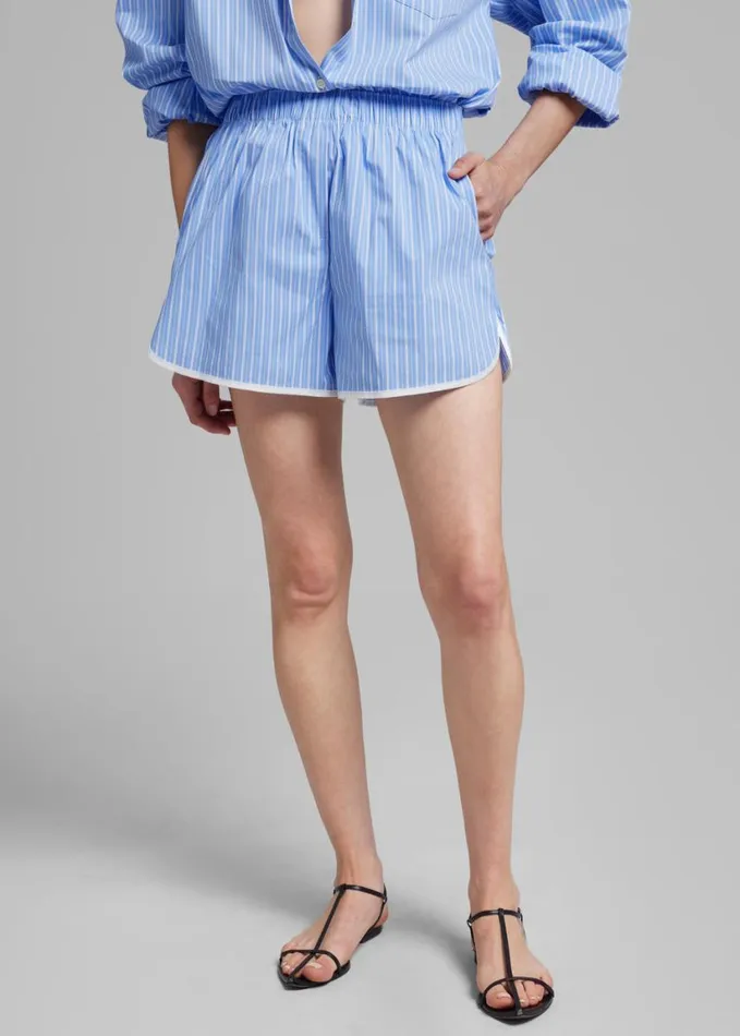 Clothing Women The Frankie Shop Orla Boxer Shorts 8211 BlueWhite Stripe