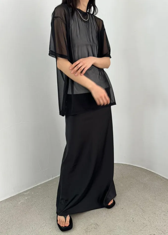 Clothing Women The Frankie Shop Ramy Mesh Tee 8211 Black