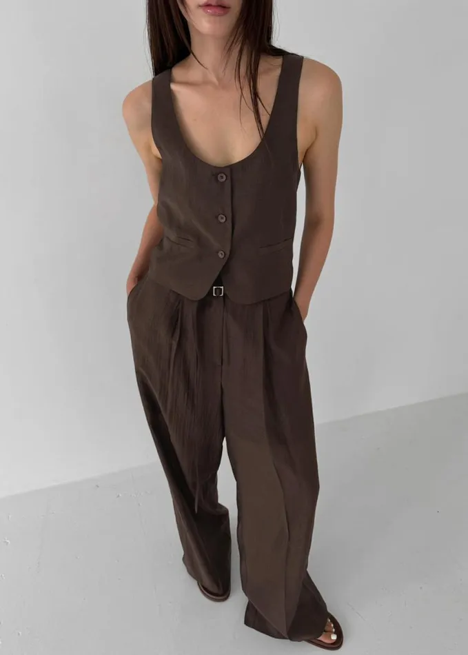 Clothing Women The Frankie Shop Selene Trousers 8211 Chocolate