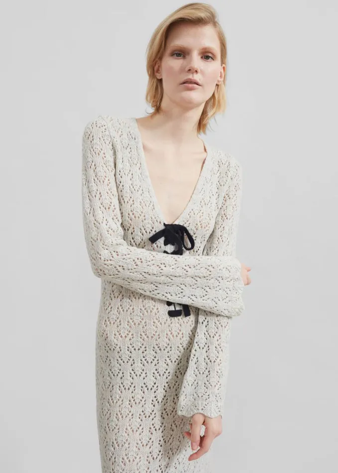 Clothing Women The Frankie Shop The Garment Canada Crochet Maxi Dress 8211 Oatmeal