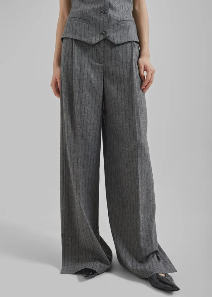 Clothing Women The Frankie Shop The Garment Tilda Pants 8211 GreyBlack Stripe