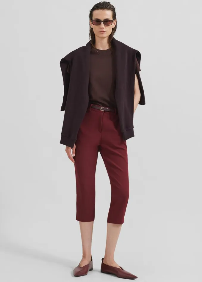 Clothing Women The Frankie Shop Valentina Capri Pants 8211 Burgundy