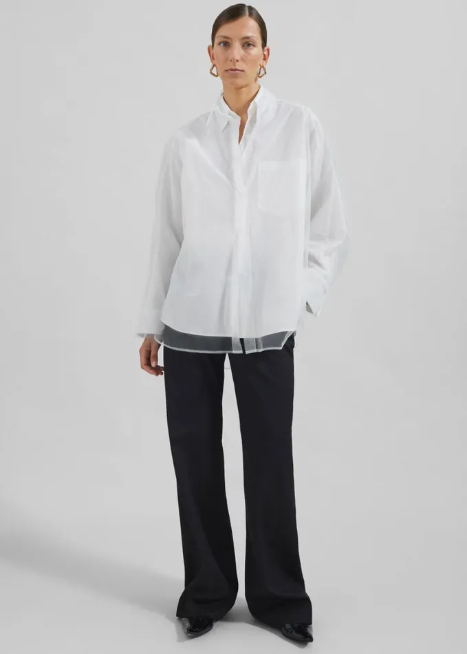 Clothing Women The Frankie Shop Valetta Double Shirt 8211 Optic White