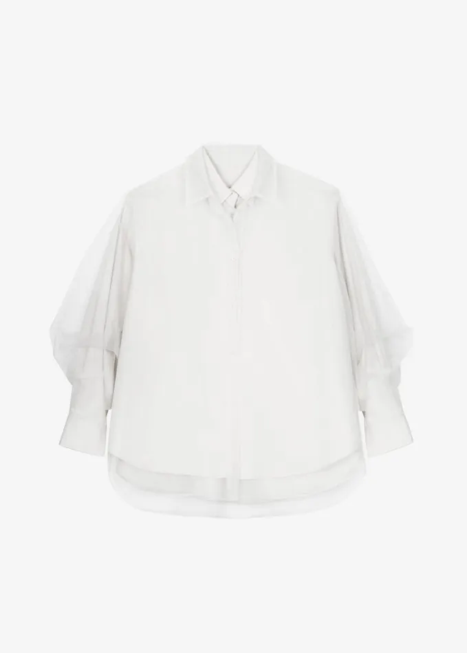 Clothing Women The Frankie Shop Valetta Double Shirt 8211 Optic White