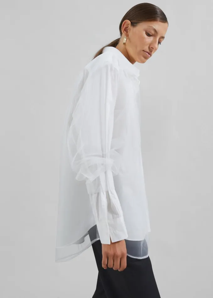 Clothing Women The Frankie Shop Valetta Double Shirt 8211 Optic White