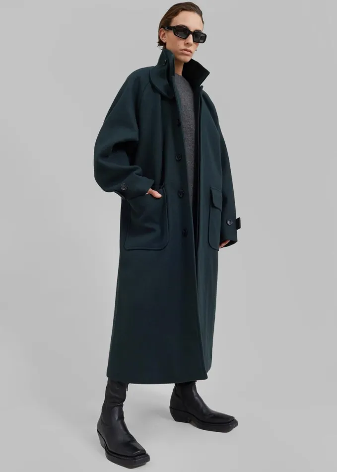 Clothing Women The Frankie Shop Winifred Coat 8211 Deep Teal