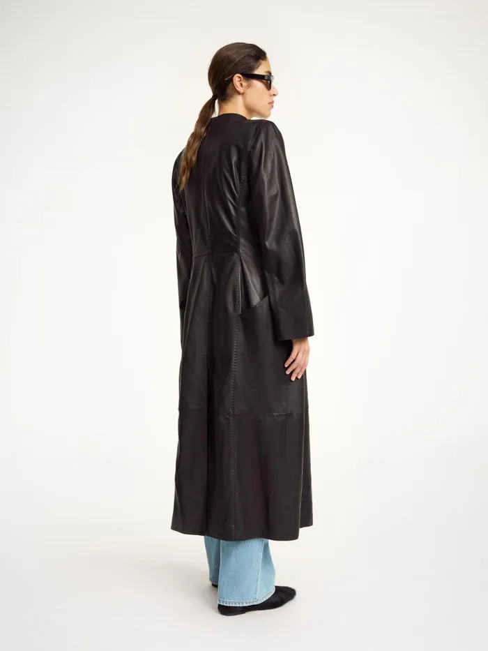 Coats and Jackets Women By Malene Birger Sirrena Leather Coat Black