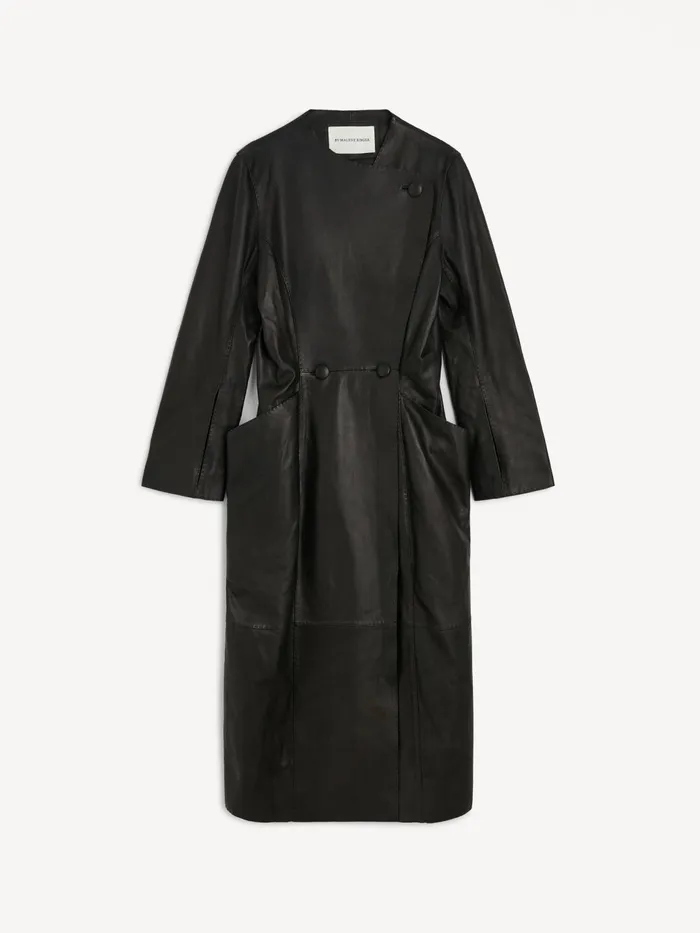 Coats and Jackets Women By Malene Birger Sirrena Leather Coat Black