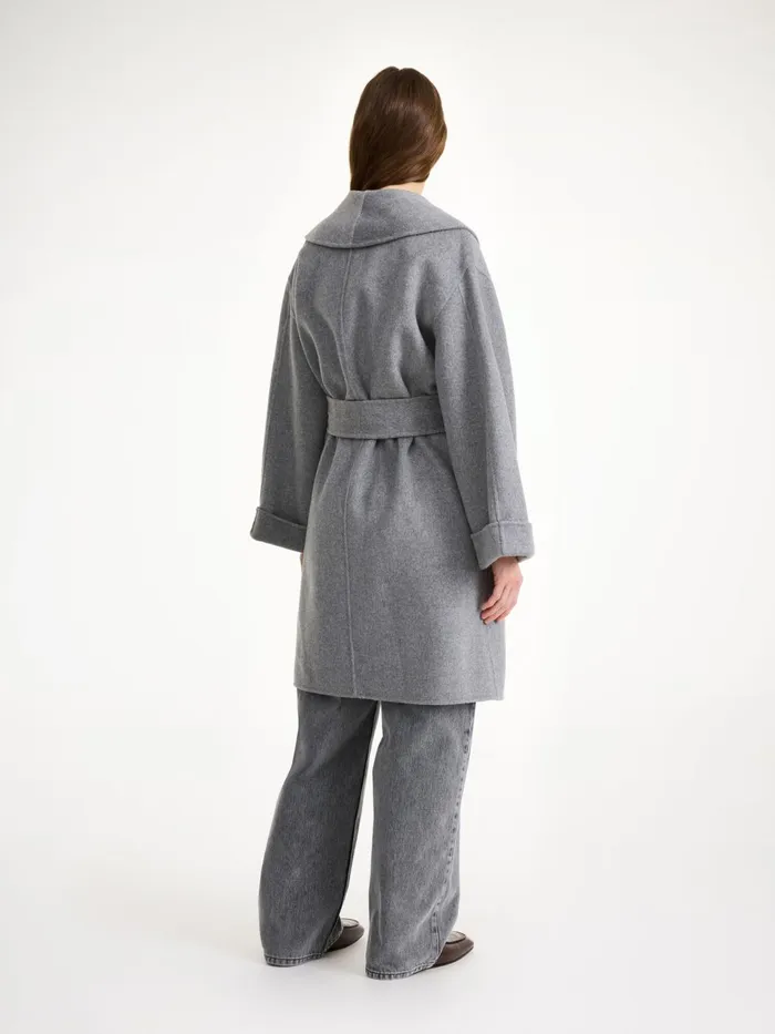 Coats and Jackets Women By Malene Birger Trullas Wool Coat Grey Melange