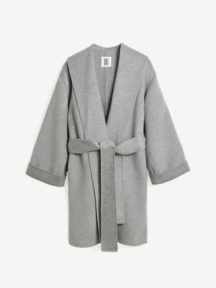 Coats and Jackets Women By Malene Birger Trullas Wool Coat Grey Melange