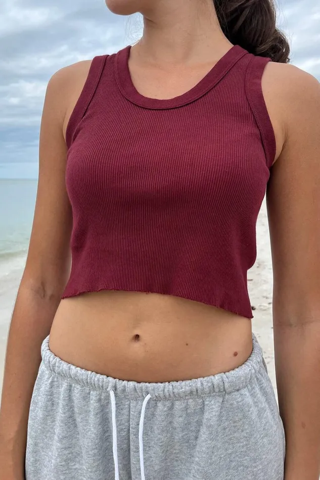Connor Tank Burgundy Women Brandy Melville Tops