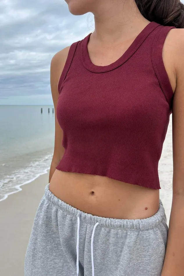 Connor Tank Burgundy Women Brandy Melville Tops