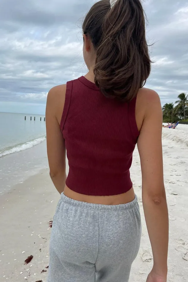 Connor Tank Burgundy Women Brandy Melville Tops