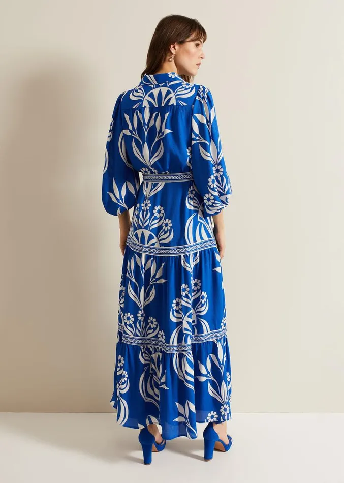 Coralie Print Shirt Midaxi Dress Multicoloured Women Phase Eight Dresses