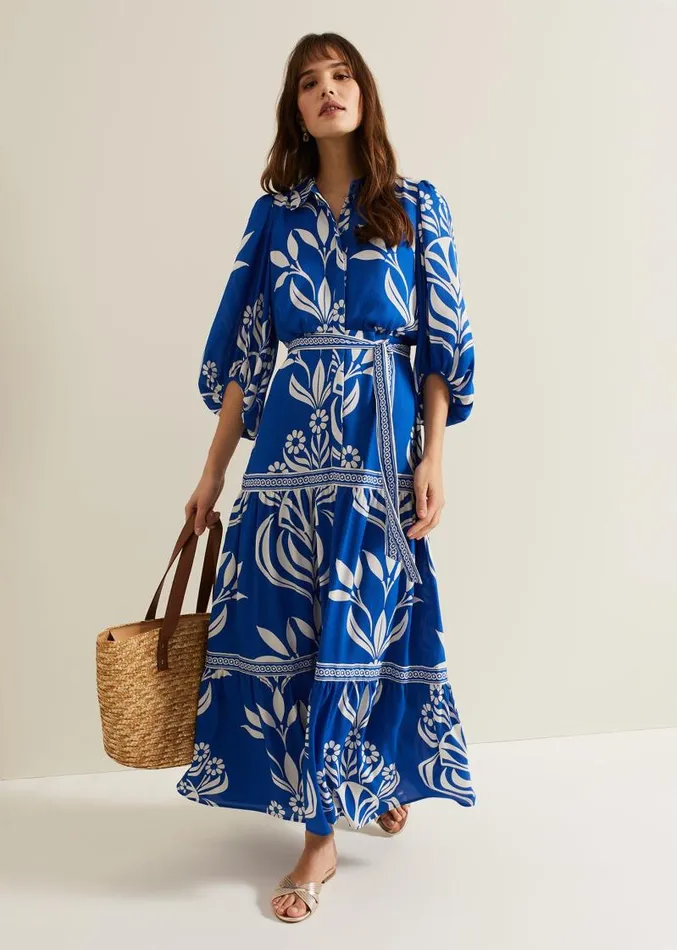 Coralie Print Shirt Midaxi Dress Multicoloured Women Phase Eight Dresses
