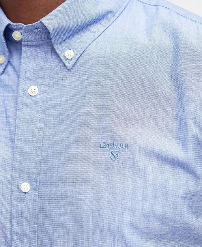 Crest Poplin Tailored ShortSleeved Shirt Pink Men Barbour Shirts