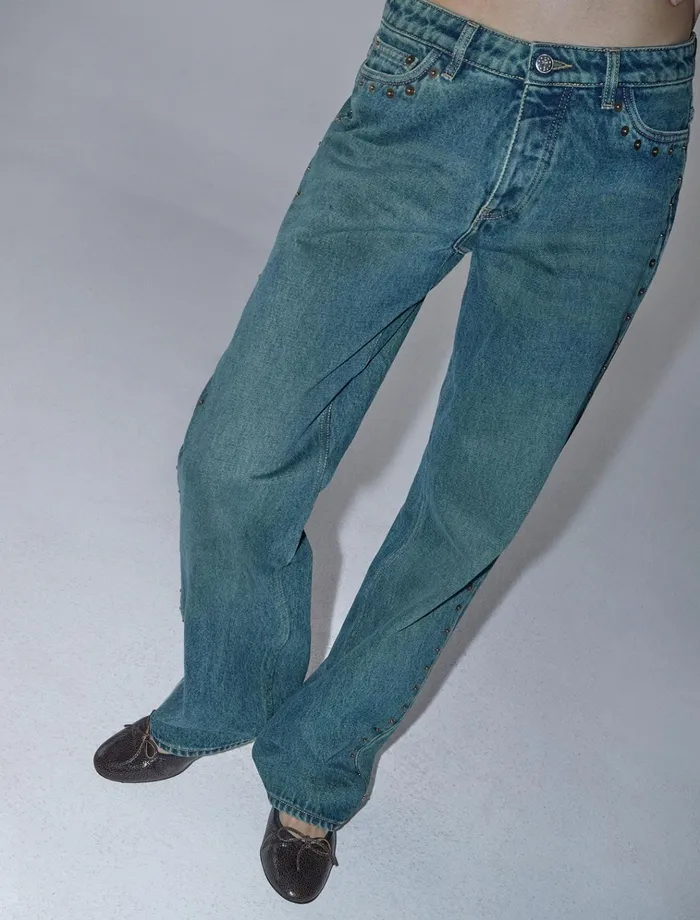 Crowd Greenish Denim Women Paloma Wool Jeans