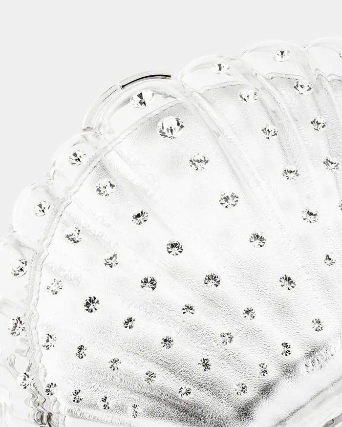 Crystal Shell Clutch Silver Women Aquazzura Clutch Bags Crystal Shell Clutch Silver Women Aquazzura Clutch Bags