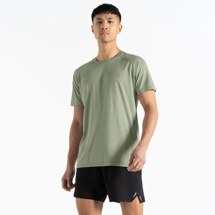 Dare 2b Accelerate Fitness TShirt Oil Green Marl Men Gym Tops