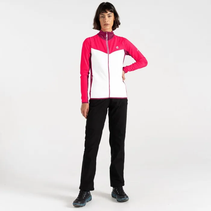 Dare 2b Ascending Core Stretch Midlayer White Neon Pink Women Midlayers
