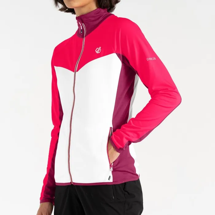 Dare 2b Ascending Core Stretch Midlayer White Neon Pink Women Midlayers