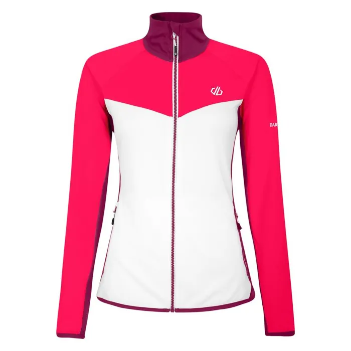 Dare 2b Ascending Core Stretch Midlayer White Neon Pink Women Midlayers